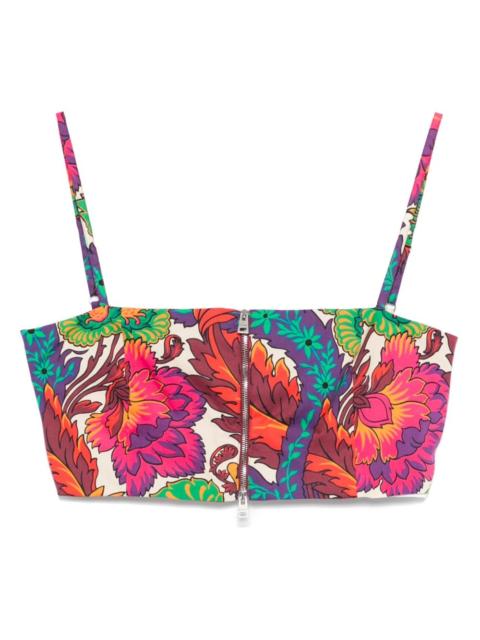Etro floral-print cropped top