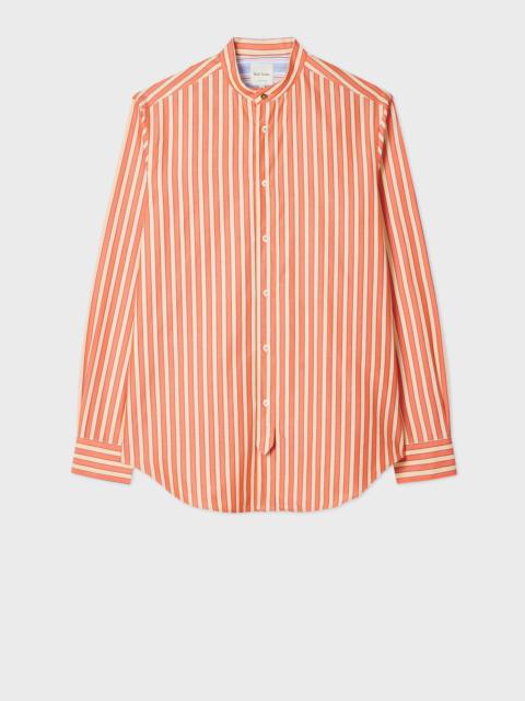 Paul Smith Orange Stripe Grandad-Collar Shirt