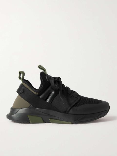 TOM FORD Jago Neoprene, Suede and Mesh Sneakers
