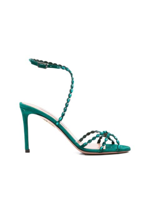 AQUAZZURA 90mm Love Struck embellished stiletto sandals