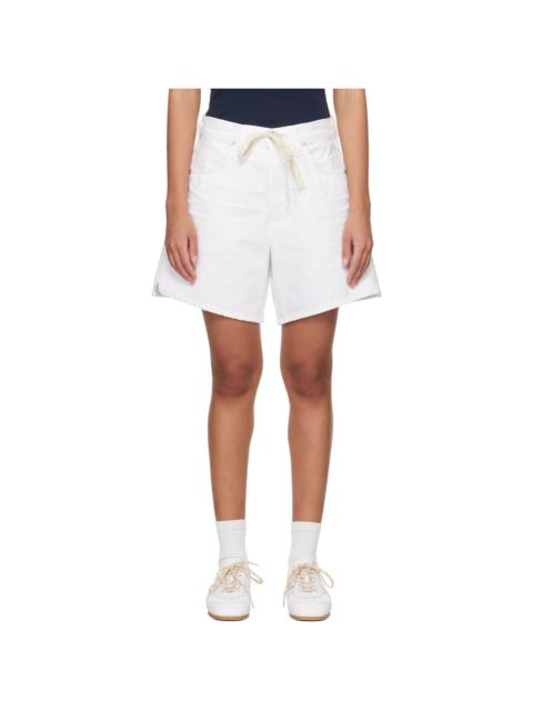 Citizens of Humanity White Brynn Drawstring Denim Shorts