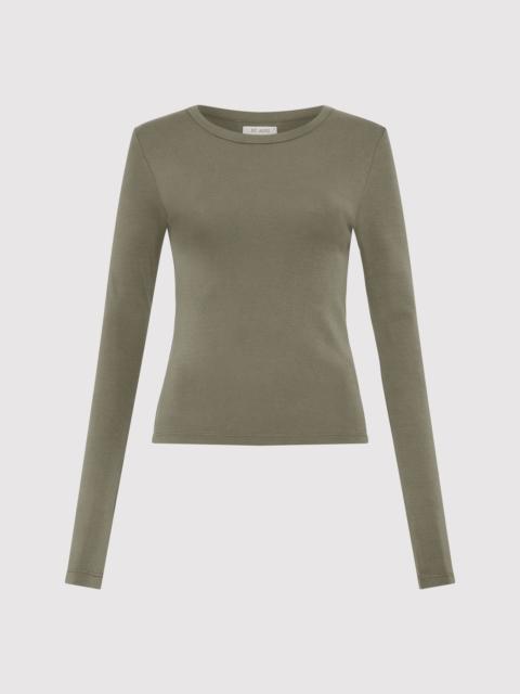 Organic Cotton Long Sleeve Top - Smokey Olive