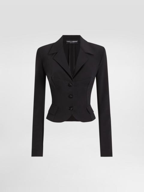 Dolce & Gabbana Short single-breasted technical cady jacket