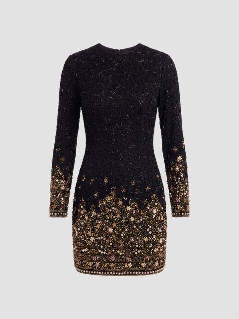 MAC DUGGAL Women's Embellished Velvet Mini Dress - Black Gold