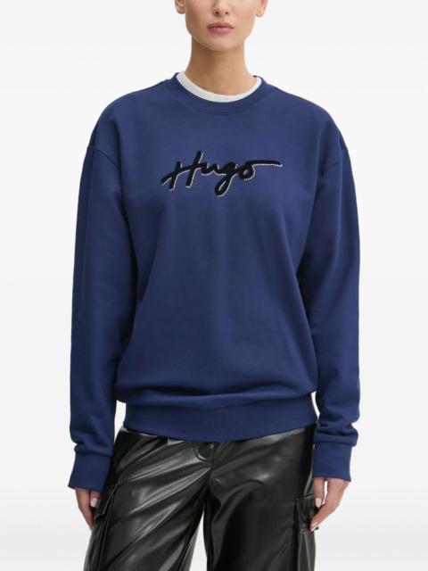 HUGO logo-print crew-neck sweatshirt
