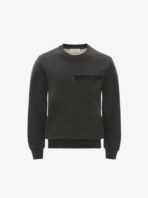 Alexander McQueen Men's Selvedge Logo Tape Detail Sweatshirt in Charcoal