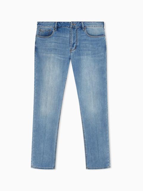 EMPORIO ARMANI J06 SLIM-FIT WASHED STRETCH DENIM JEANS