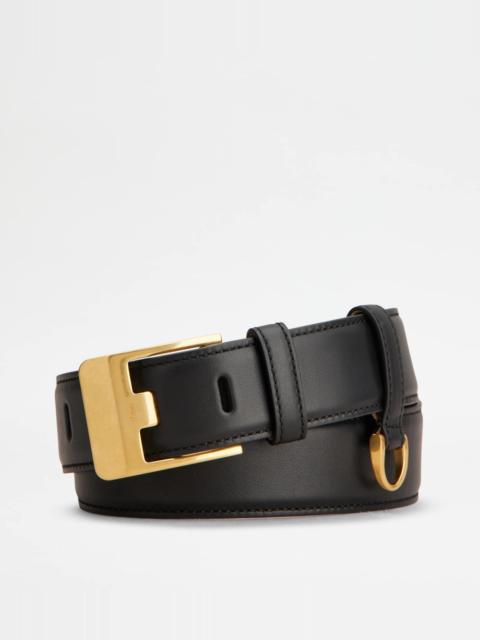 Tod's BELT IN LEATHER - BLACK