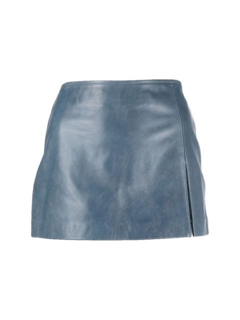 MANOKHI panelled leather mini skirt