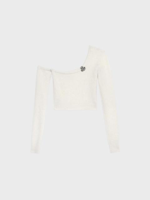 Blumarine ONE-SHOULDER TOP WITH METAL FLOWER