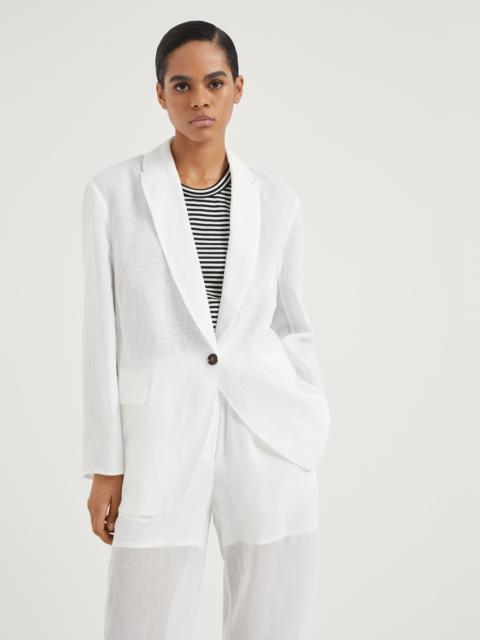 Cotton organza blazer with monili