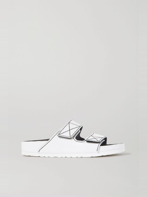 Proenza Schouler + Birkenstock Arizona topstitched glossed-leather sandals
