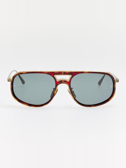 LINDA FARROW Calder Sunglasses in Dark Tortoiseshell