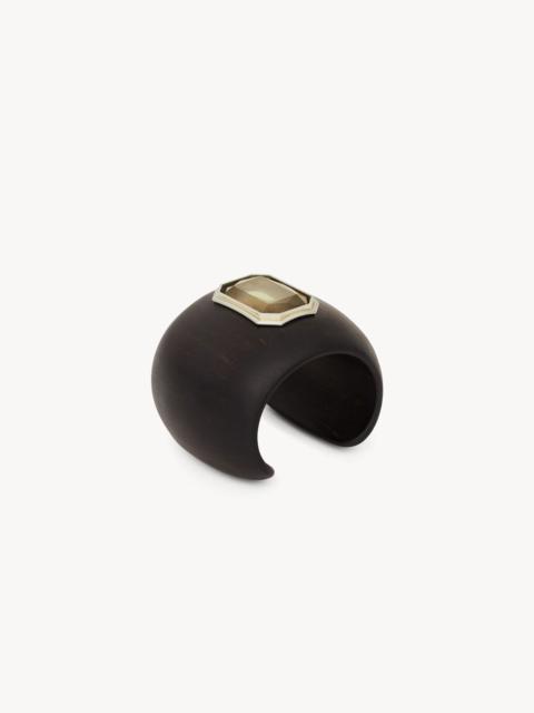 SAINT LAURENT CRYSTAL CUFF IN BAMBOO AND METAL