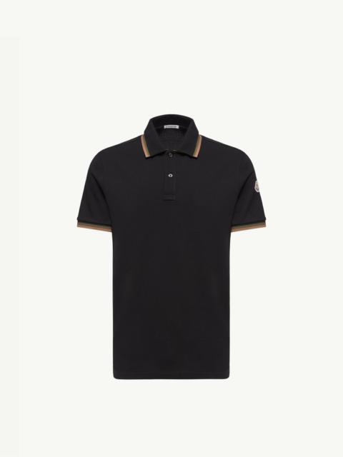 Moncler Double Collar Cotton Piquet Polo Shirt