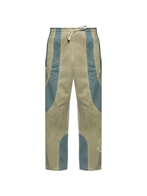 two-tone cotton track pants