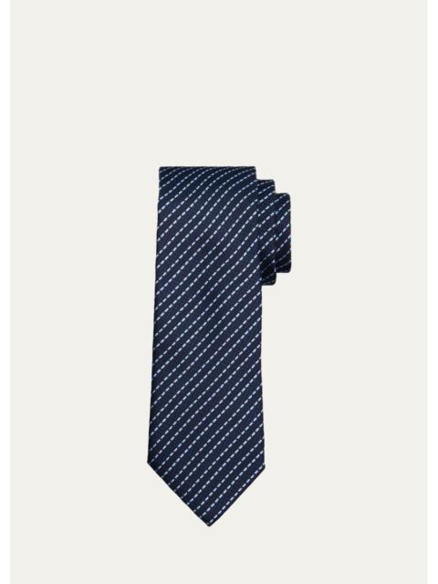 ZEGNA Men's Jacquard Stripe Silk Tie