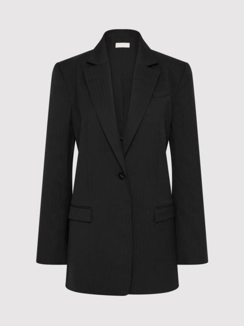 ST. AGNI Split Back Blazer - Black Pinstripe