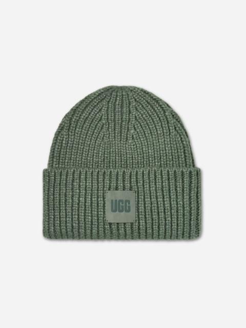 UGG ® Men's Chunky Rib Beanie Polyester Blend in Green Stone