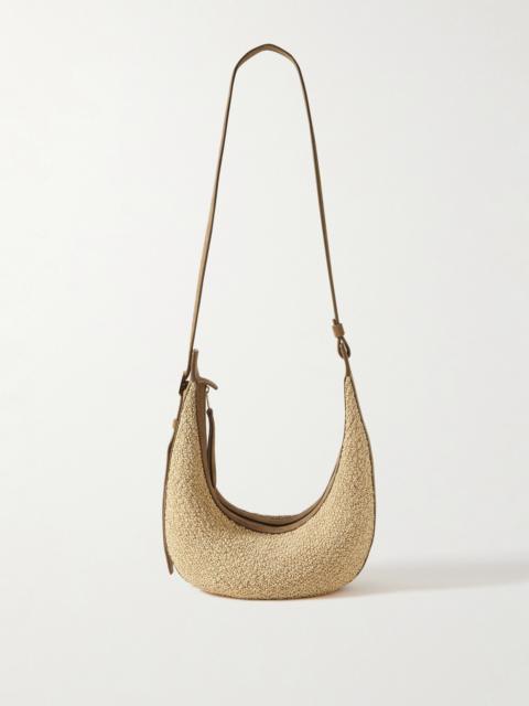 KHAITE Augustina Small Suede-trimmed Raffia Shoulder Bag