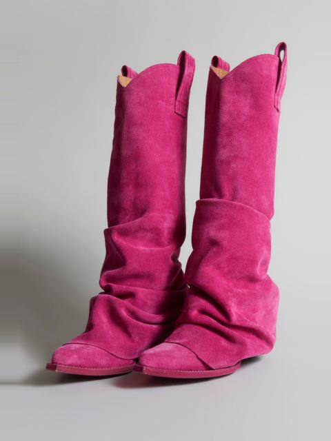 R13 MID COWBOY BOOTS - PINK SUEDE