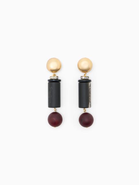 GIORGIO ARMANI EARRINGS IN BRASS WITH METHACRYLATE AND GLASS