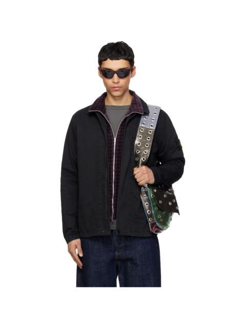 Stone Island Black 1200001 Organic Cotton Stretch 'Old' Effect Jacket
