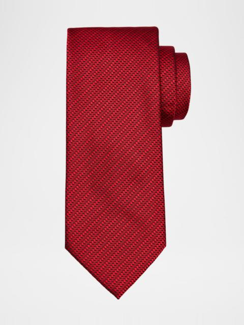 Brioni Men's Micro-Textured Jacquard Silk Tie