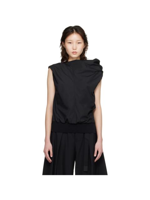 sacai Black Poplin Blouse