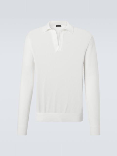 TOM FORD Semi-sheer cotton polo sweater