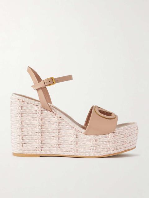 VLOGO cutout leather wedge sandals