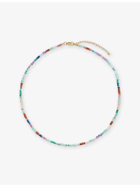 MONICA VINADER Freedom Mini Multi Gemstone 18ct Yellow Gold Vermeil and Freedom Stones Beaded Necklace