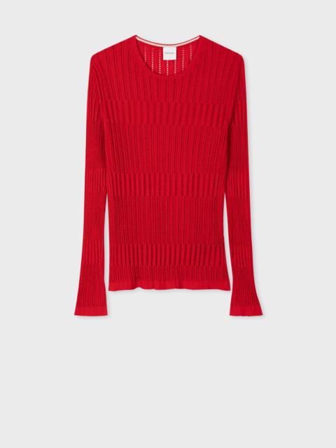 Paul Smith Red Knitted Long Sleeve Top
