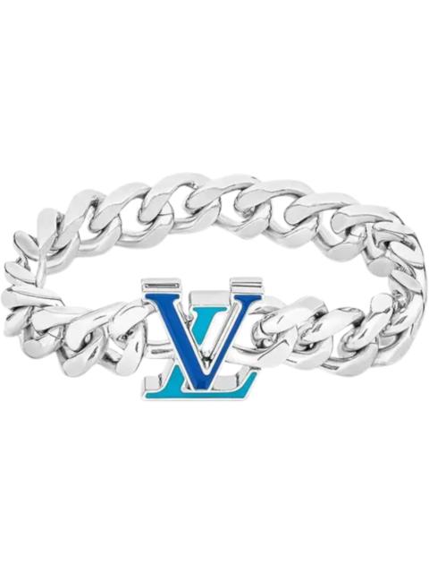 Louis Vuitton Louis Vuitton Stainless Steel Enamel M Costume Bracelet Silver