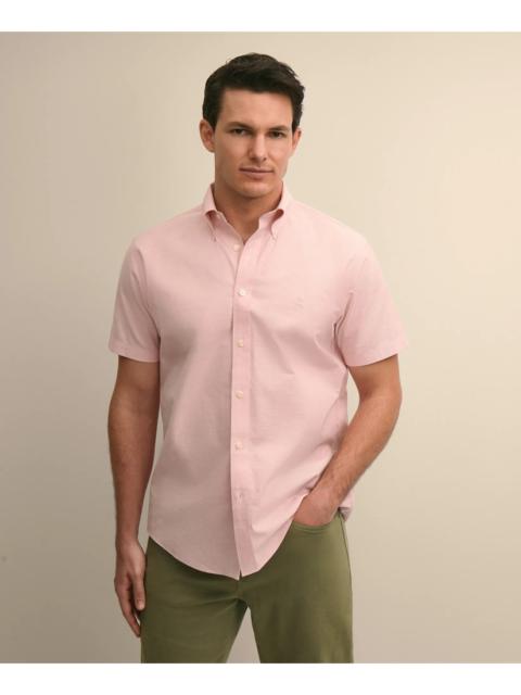 Brooks Brothers Stretch Cotton Non-iron Oxford Polo Button Down, Short Sleeve Sport Shirt
