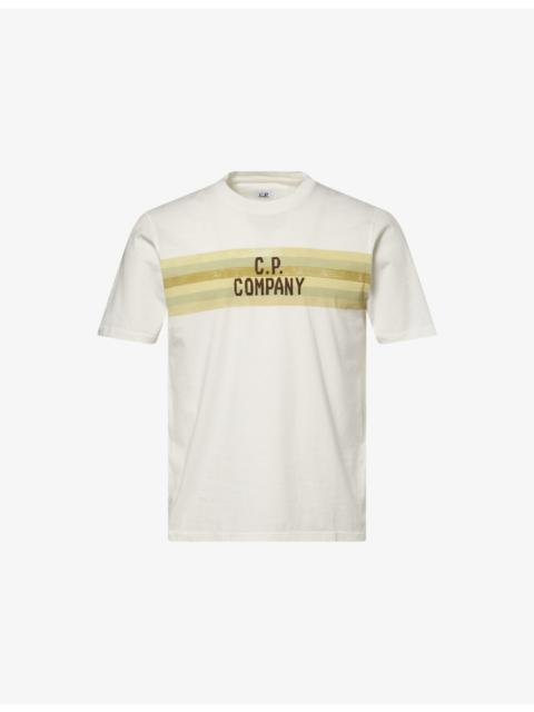 C.P. Company Centre Stripes Logo-Print Cotton T-Shirt