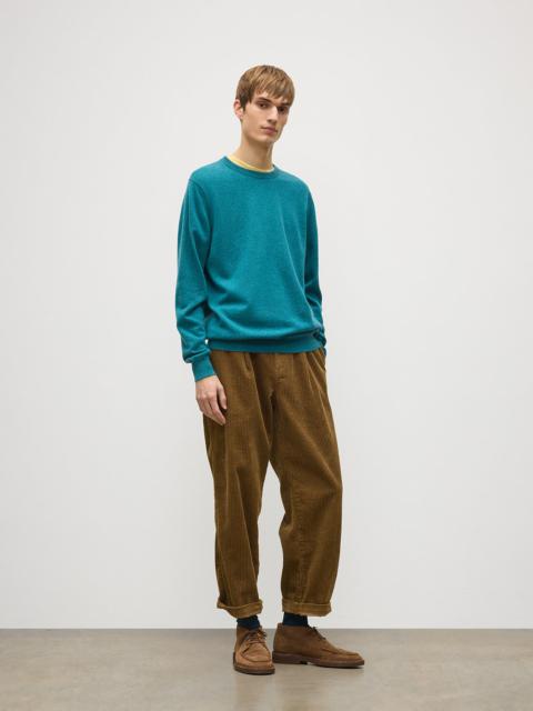 Johnstons of Elgin Reuben Green Cashmere Crew Jumper