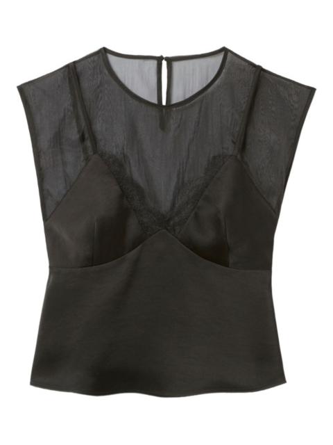 Claudie Pierlot lace-trimmed satin top