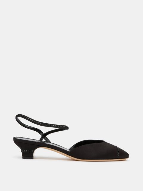 Erika Pump / Black Satin Crystal