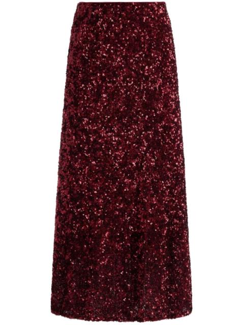 Alice + Olivia sequin-embellished flared skirt