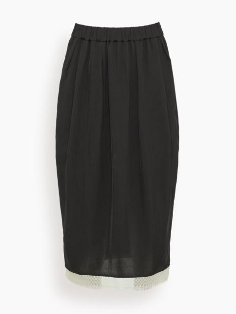 MARIA McMANUS Lace Tulip Skirt in Black