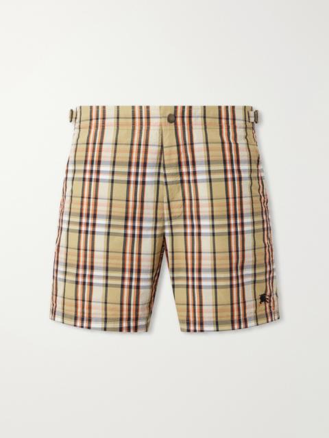 Burberry Selkirk Checked Crinkled Swim Shorts