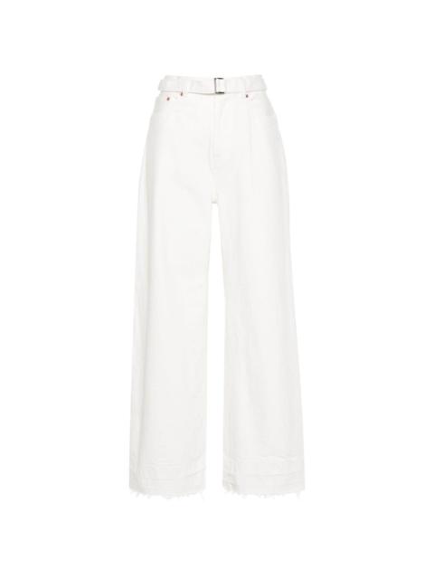 sacai belted wide jeans