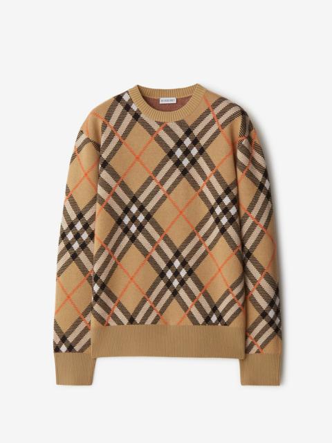 Check Wool Blend Sweater