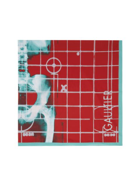 Jean Paul Gaultier SSENSE Exclusive Red & Blue Pareo Printed Squeletor Scarf