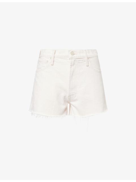 MOTHER The Dodger Frayed Denim Shorts