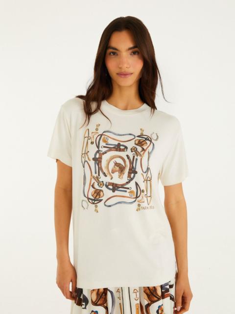 FARM RIO Off-White Equestrian Short Sleeve T-Shirt