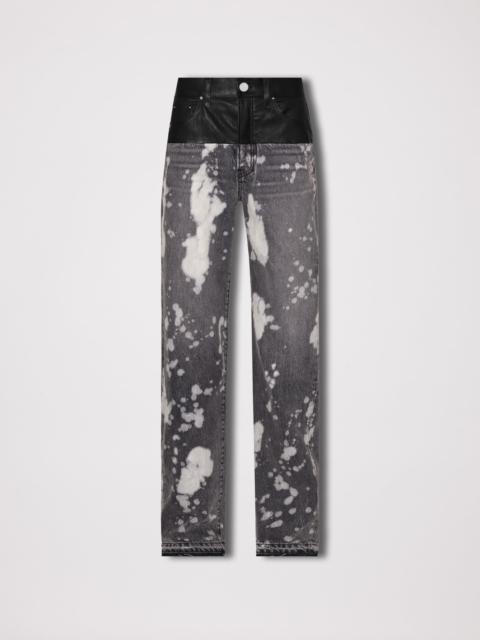 AMIRI LEATHER HYBRID WIDE JEAN