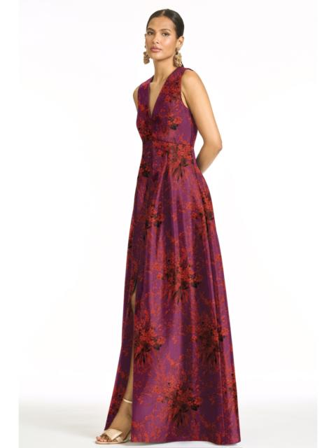 SACHIN & BABI BROOKLYNNE GOWN - RASPBERRY BOUQUET MULTI