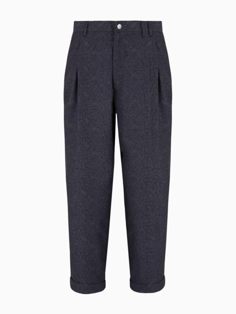 Denim Collection single-pleat trousers in virgin wool, viscose and silk